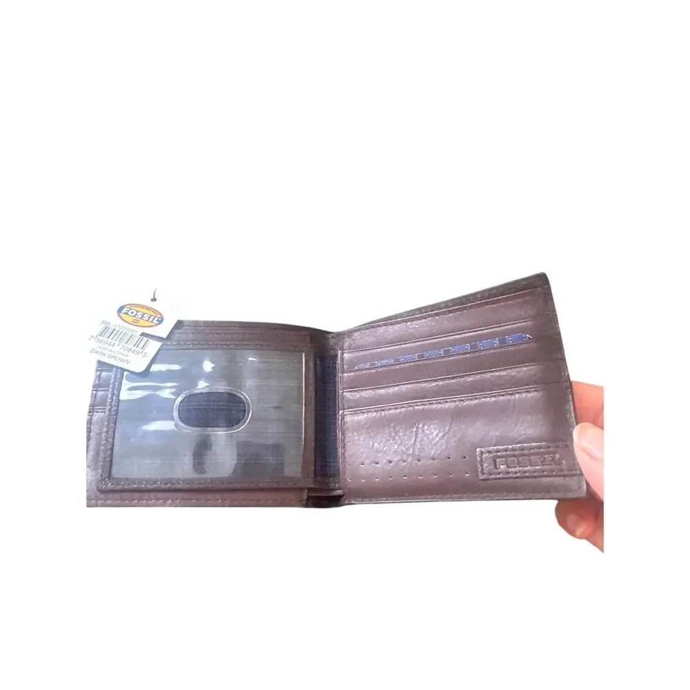 Fossil dark brown leather walle